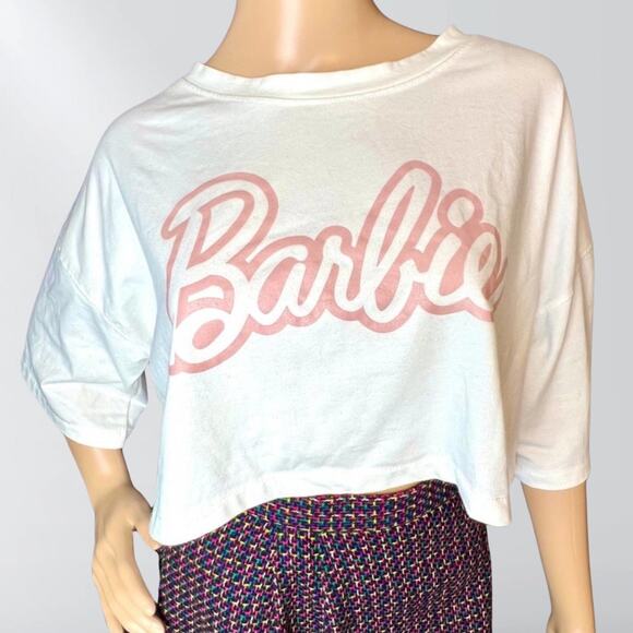 Barbie X Missguided Crop Top Cropped T- Shirt - Picture 1 of 3